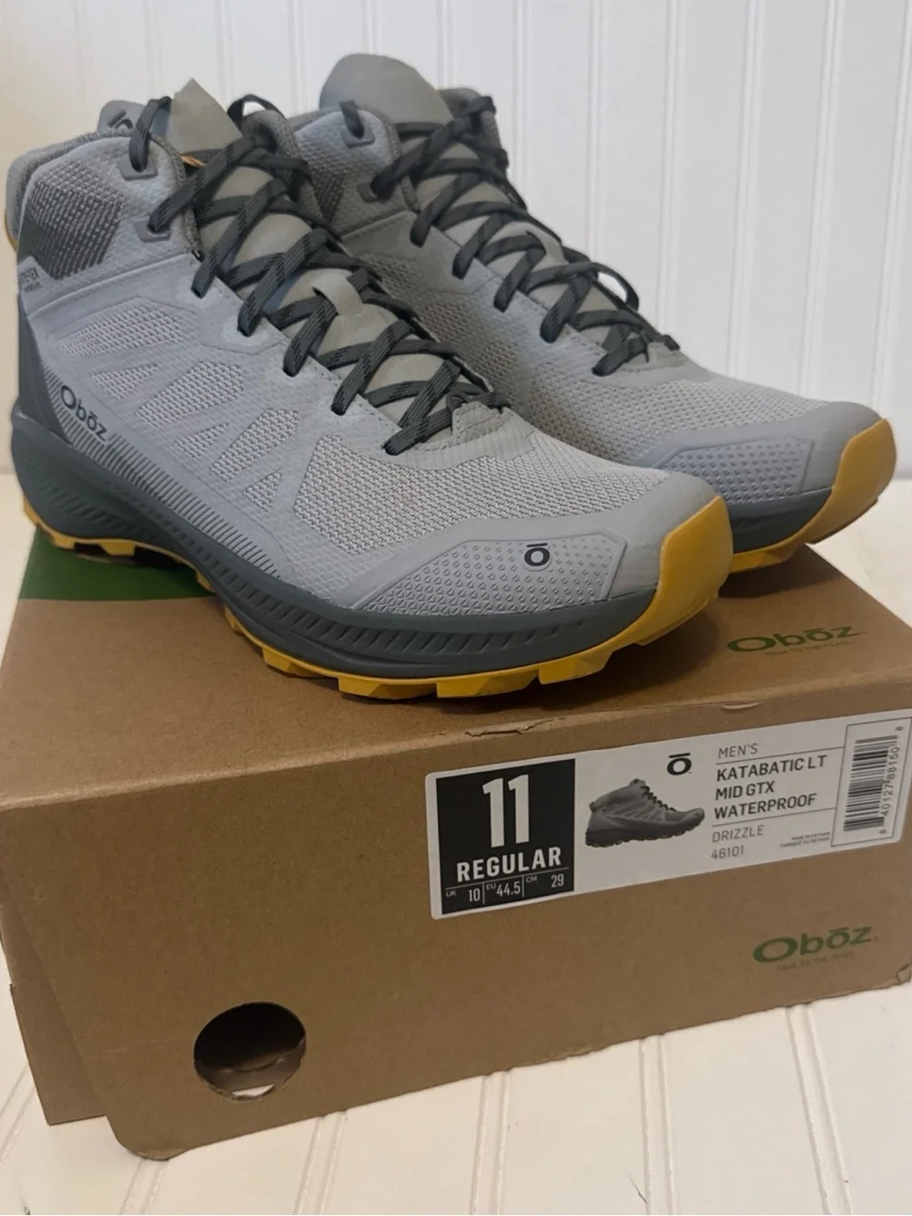 Men's Oboz Katabatic LT Mid GTX Waterproof Hiking Boots - Drizzle Multiple Sizes